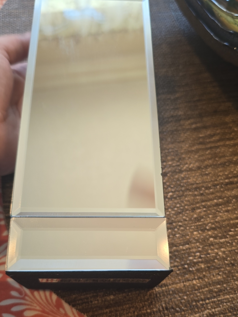 Rectangular Mirrored Vase Compact - Silver Tone